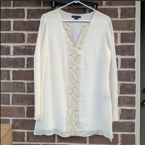100% Silk Ivory button down blouse